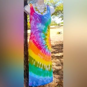 Rainbow tie-dye tie dye dress spring /summer
